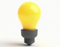 3D rendered light bulb on white background. Concept of idea innovation inspiration, creativity. Illustrative image representing Royalty Free Stock Photo