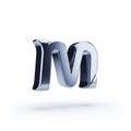 3D Rendered Metallic Silver Lowercase Letter M on White Background image photo Royalty Free Stock Photo