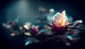 3D rendered magical water lily flowers Royalty Free Stock Photo