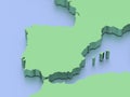 3D map of Iberian peninsula
