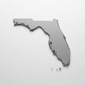 3D Rendered Map Outline of Florida State Royalty Free Stock Photo
