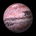 3D rendered marble ball in pink tones isolated on black