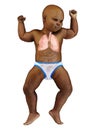 A black babys lung Royalty Free Stock Photo