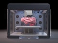 3d printer printing a brain