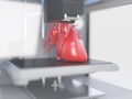 A 3d printer printing a heart