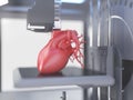 A 3d printer printing a heart