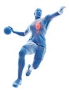 the heart of a handball player