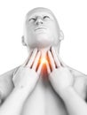A man having a sore throat