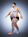 An obese runners painful joints Royalty Free Stock Photo