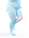 An obese runners painful knee Royalty Free Stock Photo