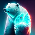 3d rendered medically accurate illustration of a polar bear having a heart attack generative AI