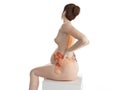 A pregnant woman having backache