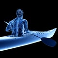 The skeleton of a canoeist Royalty Free Stock Photo