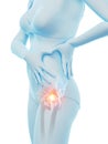 A woman having a painful hip Royalty Free Stock Photo