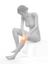 a woman having a painful knee