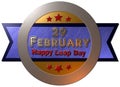 Happy Leap day seal with text