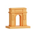 3D Rendered Miniature Arc de Triomphe Monument on White Background arch paris Royalty Free Stock Photo