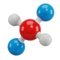3D Rendered Molecular Structure with Red, Blue, and White Spheres on a White Background Royalty Free Stock Photo