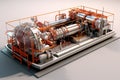 3d-rendered model of a particle accelerator Royalty Free Stock Photo