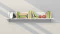 3d rendered modern bookshelf