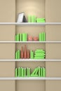 3d rendered modern bookshelf