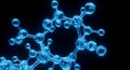 A 3D-rendered molecular structure featuring interconnected blue spheres and rod Royalty Free Stock Photo