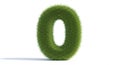 A3D Rendered Number Zero Covered in Lush Green Grass on a White Background image photo Royalty Free Stock Photo