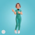 3d rendered nurse pointing up