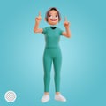 3d rendered nurse pointing up