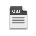 3D Rendered OBJ File Icon with White Paper and Dark Gray Header document data Royalty Free Stock Photo