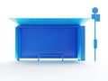 An abstract blue bus stop Royalty Free Stock Photo