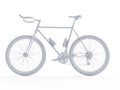 An abstract white bicycle