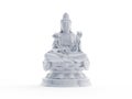 an abstract white buddha statue