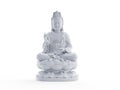 An abstract white buddha statue