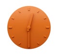 3D-rendered orange wall clock isolated on a white background