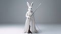 White Robed Rabbit Warrior: A Fanciful Costume Design