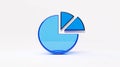 3D rendered pie chart icon, modern minimalist style, clean design Royalty Free Stock Photo