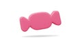 A 3D-rendered, pink, candy-shaped object against a white background. It has a smooth, Royalty Free Stock Photo