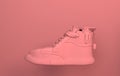 3d rendered Pink sneakers on the pink background