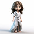 3d Render Plastic Cartoon Of Harper In Nightgown