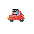 3D rendered plasticine taxi boy driver isolated on white background