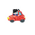 3D rendered plasticine taxi boy driver isolated on white background Royalty Free Stock Photo