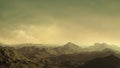 3d rendered post apocalyptic landscape - An empty Fantasy Landscape with pale skies