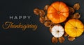 3D Rendered Pumpkins with Thanksgiving Greetings Backdrop Banner and Wallpaper Design