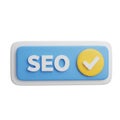 3DSEO button with a checkmark on a white background search engine optimization icon Royalty Free Stock Photo