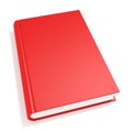 3d red book on white background