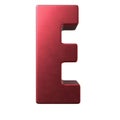 3D Rendered Red Metallic E Letter Isolated On The White Background