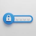 3D Password Input Field with Lock Icon and Asterisks on White Background security login Royalty Free Stock Photo