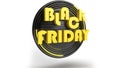 3d-rendered retro-style black Friday icon over a white background