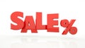 3D rendered sale word in red color Royalty Free Stock Photo